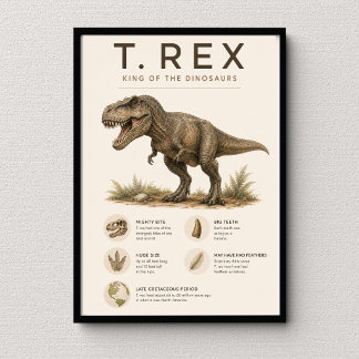 T. Rex educatieve wetenschap klaslokaal decor Poster