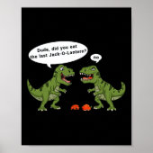 T Rex eet Jack O Lantern Halloween Boys Girls Kind Poster (Voorkant)
