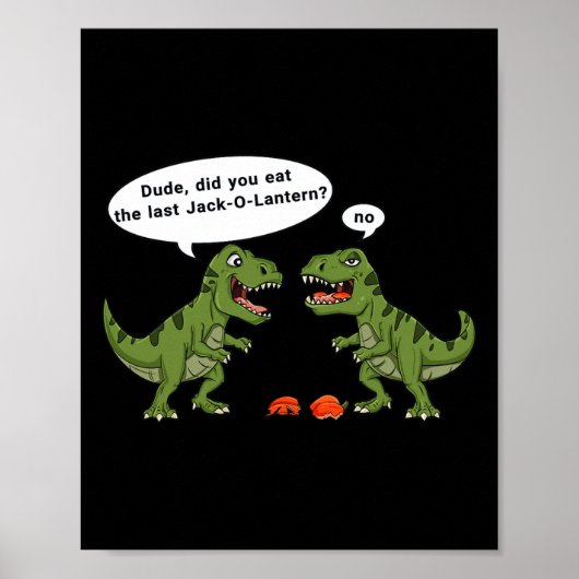 T Rex eet Jack O Lantern Halloween Boys Girls Kind Poster (Voorkant)