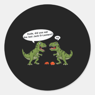 T Rex eet Jack O Lantern Halloween Boys Girls Kind Ronde Sticker