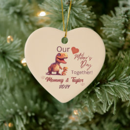 T-Rex en baby, onze eerste moederdag samen Keramisch Ornament