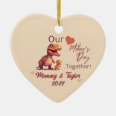 T-Rex en baby, onze eerste moederdag samen Keramisch Ornament (Voorkant)