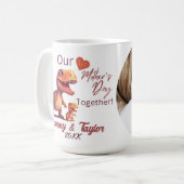 T-Rex en baby, onze eerste Moederdag samen Koffiemok (Voorkant links)