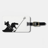 T-rex en bigfoot selfie bagagelabel (Voorkant horizontaal)