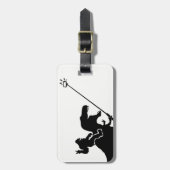 T-rex en bigfoot selfie bagagelabel (Voorkant verticaal)