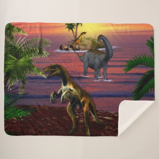 T-REX en BRONTASOURUS Sherpa Deken (Voorkant (horizontaal))