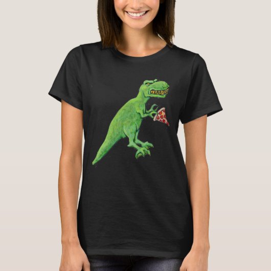 T-Rex en Pizza T-shirt (Voorkant)