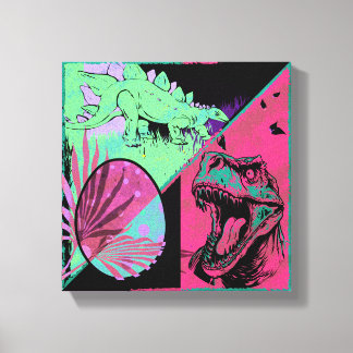 T Rex en Stegosaurus Dinosaurus Canvas Kunst