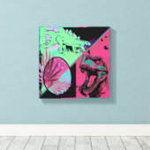 T Rex en Stegosaurus Dinosaurus Canvas Kunst (Insitu (Houten vloer))