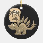 T-Rex en Stegosaurus-Ornament Keramisch Ornament (Achterkant)