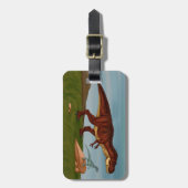 T-Rex en Velociraptor Bagagelabel (Voorkant verticaal)