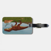 T-Rex en Velociraptor Bagagelabel (Achterkant horizontaal)