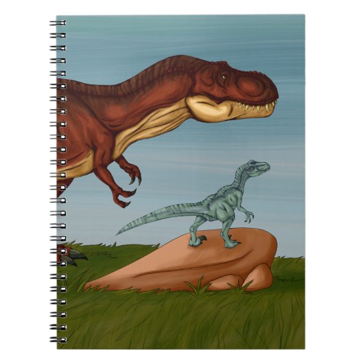 T-Rex en Velociraptor Notitieboek (Voorkant)