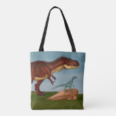 T-Rex en Velociraptor Tote Bag (Achterkant)