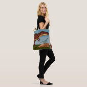 T-Rex en Velociraptor Tote Bag (Op model)