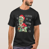 T Rex Fa Ra Ra Ra Rawr Kerstdinosaur Santa T-shirt (Voorkant)