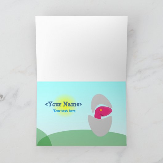 T-Rex Family Dino Baby Hallo Kaart Egg (Binnen)