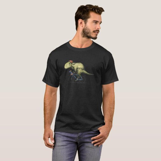 T-rex-fietsers, fietsvormend ontwerp t-shirt (Voorkant volledig)