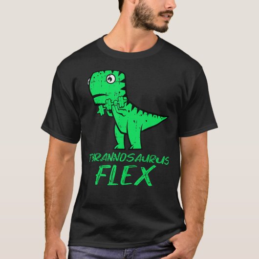 T Rex Flex Pun Dinosaur Workout Fitness T-shirt (Voorkant)