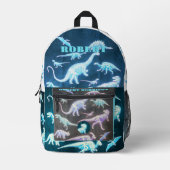 T-Rex Fluorescerend Modern Skelet Dinosaurus Bedrukte Rugzak (Voorkant)