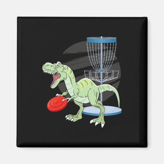 T Rex Frisbee Dinosaur Recreational Tosser Dino Di Magneet (Voorkant)