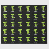 T-Rex Funny Alphabet Dinosaur Pun Dark BG Cadeaupapier (Vlak)