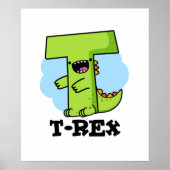 T-Rex Funny Alphabet Dinosaur Pun Poster (Voorkant)