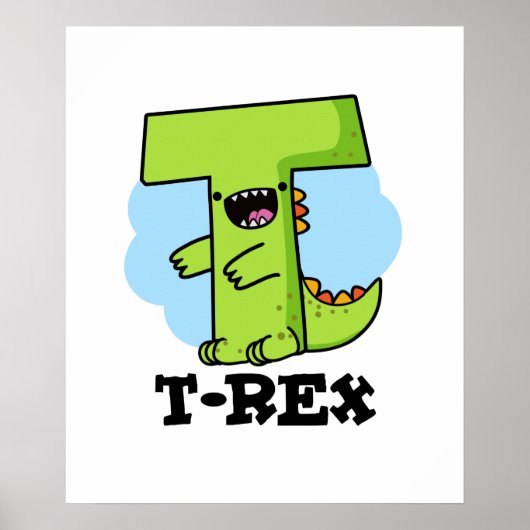 T-Rex Funny Alphabet Dinosaur Pun Poster (Voorkant)
