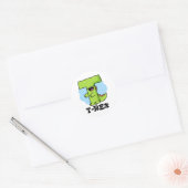 T-Rex Funny Alphabet Dinosaur Pun Ronde Sticker (Envelop)