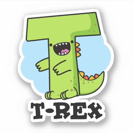 T-Rex Funny Alphabet Dinosaur Pun Sticker (Voorkant)