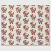 T-Rex Funny Boy Christmas Lights inpakpapier (Vlak)