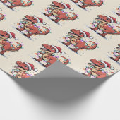 T-Rex Funny Boy Christmas Lights inpakpapier (Hoek)