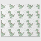 T-Rex Funny Boy Christmas Lights inpakpapier (Vlak)