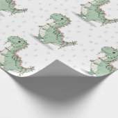 T-Rex Funny Boy Christmas Lights inpakpapier (Hoek)