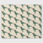 T-Rex Funny Boy Kerstmis Cadeaupapier (Vlak)