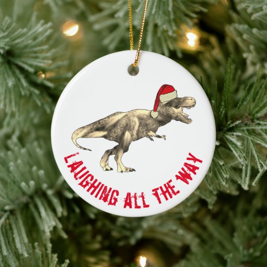 T. rex Funny Santa Laughing helemaal citeren Keramisch Ornament (Boom)