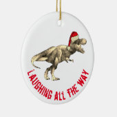 T. rex Funny Santa Laughing helemaal citeren Keramisch Ornament (Rechts)