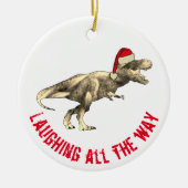 T. rex Funny Santa Laughing helemaal citeren Keramisch Ornament (Voorkant)