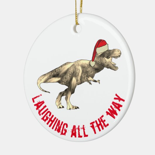 T. rex Funny Santa Laughing helemaal citeren Keramisch Ornament (Links)
