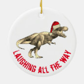 T. rex Funny Santa Laughing helemaal citeren Keramisch Ornament (Achterkant)