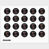 t-rex fuuscadeau voor haar ronde sticker (Vel)