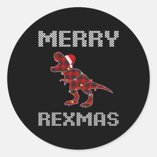 t-rex fuuscadeau voor haar ronde sticker (Voorkant)