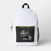 T-Rex Gamer It’s My Turn Design Bedrukte Rugzak (Voorkant)