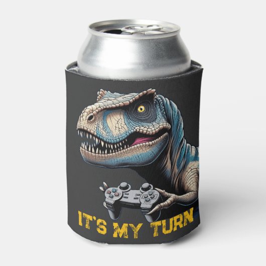 T-Rex Gamer It’s My Turn Design Blikjeskoeler (Blikje Voorkant)