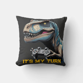 T-Rex Gamer It’s My Turn Design Kussen