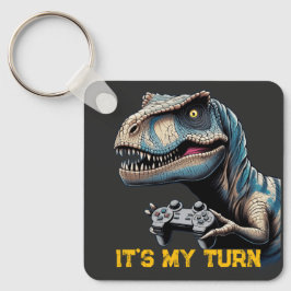 T-Rex Gamer It’s My Turn Design Sleutelhanger