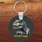 T-Rex Gamer It’s My Turn Design Sleutelhanger (Voorkant)