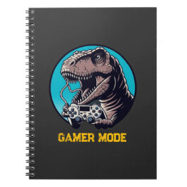T-Rex Gamer Mode Dinosaur Art Notitieboek