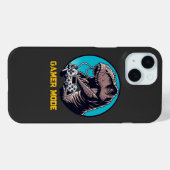 T-Rex Gamer Mode Dinosaurus Kunst Case-Mate iPhone Case (Achterkant (horizontaal))