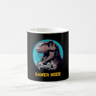 T-Rex Gamer Mode Dinosaurus Kunst Koffiemok